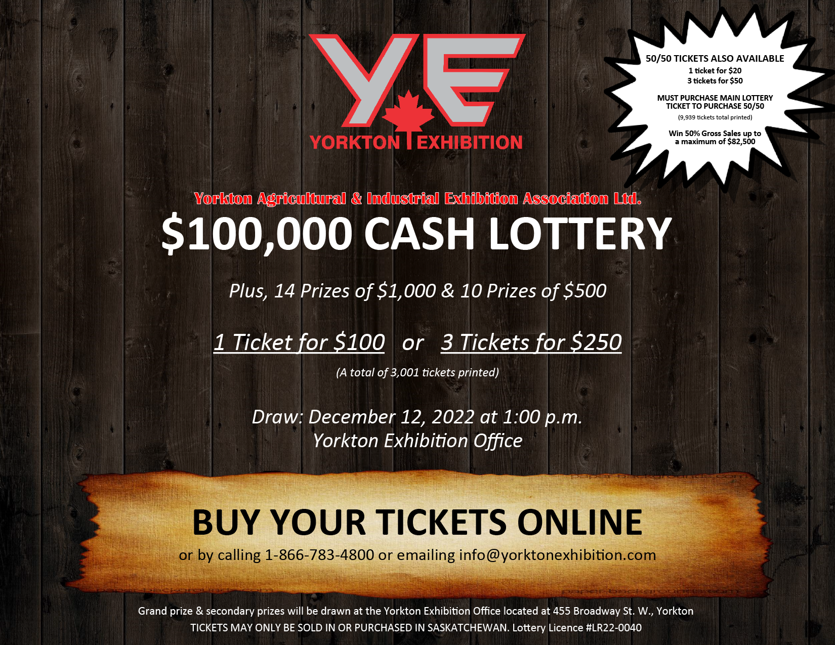 Yorkton Ex Cash Lottery Poster